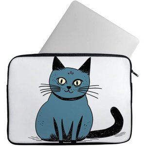 Cat Doodle Art Mac Book Pro 14" Sleeve - Funny Cat Laptop Sleeve